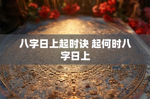 八字日上起时诀 起何时八字日上 八字日上起时诀 起何时八字日上