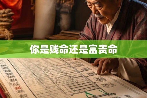 你是贱命还是富贵命