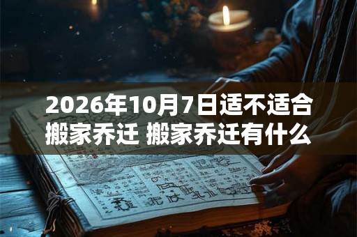 2026年10月7日适不适合搬家乔迁 搬家乔迁有什么忌讳