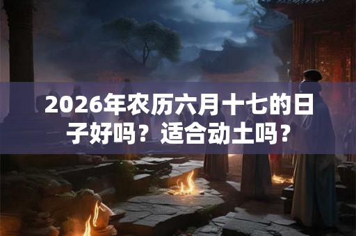 2026年农历六月十七的日子好吗?适合动土吗? 2026年农历六月十七的日子好吗?适合动土吗?
