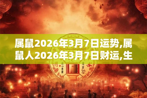 属鼠2026年3月7日运势,属鼠人2026年3月7日财运,生肖鼠2026年3月7日运势 属鼠2026年3月7日运势,属鼠人2026年3月7日财运,生肖鼠2026年3月7日运势