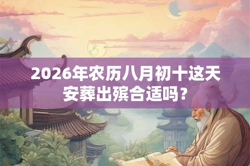 2026年农历八月初十这天安葬出殡合适吗？