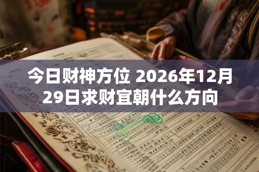 今日财神方位 2026年12月29日求财宜朝什么方向