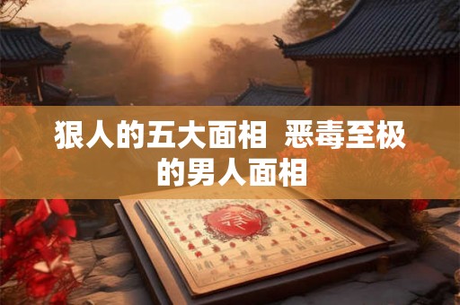 狠人的五大面相  恶毒至极的男人面相