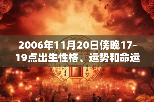 2006年11月20日傍晚17-19点出生性格、运势和命运