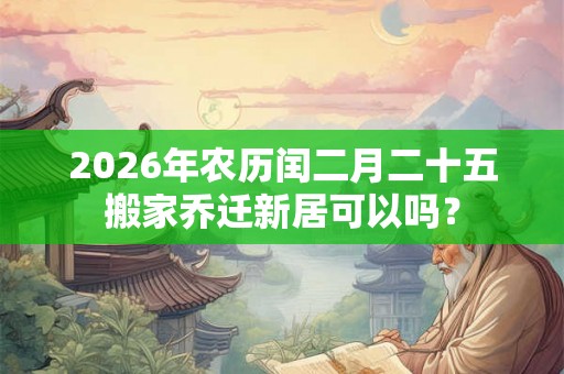 2026年农历闰二月二十五搬家乔迁新居可以吗？