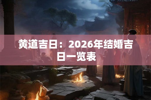 黄道吉日：2026年结婚吉日一览表