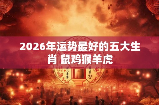 2026年运势最好的五大生肖 鼠鸡猴羊虎