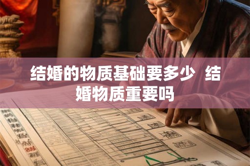 结婚的物质基础要多少  结婚物质重要吗