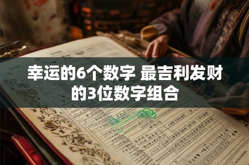 幸运的6个数字 最吉利发财的3位数字组合