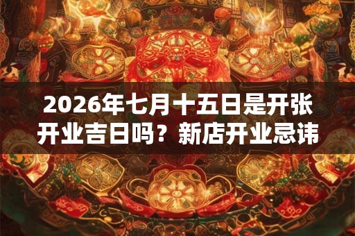 2026年七月十五日是开张开业吉日吗？新店开业忌讳孕妇吗