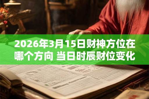 2026年3月15日财神方位在哪个方向 当日时辰财位变化表