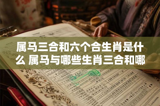 属马三合和六个合生肖是什么 属马与哪些生肖三合和哪些生肖六合生肖还需了解
