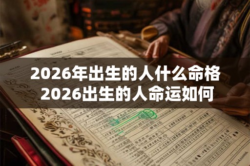 2026年出生的人什么命格 2026出生的人命运如何
