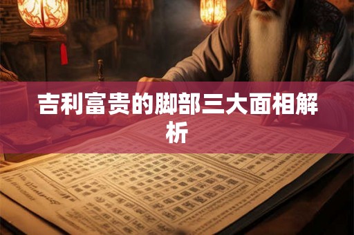 吉利富贵的脚部三大面相解析