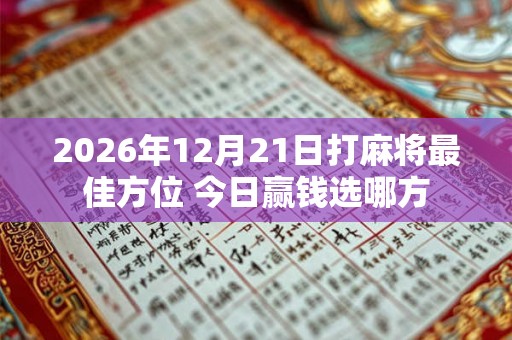 2026年12月21日打麻将最佳方位 今日赢钱选哪方