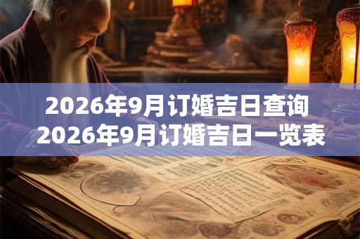 2026年9月订婚吉日查询 2026年9月订婚吉日一览表