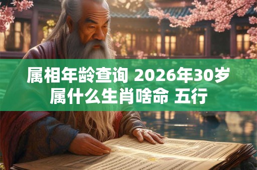 属相年龄查询 2026年30岁属什么生肖啥命 五行