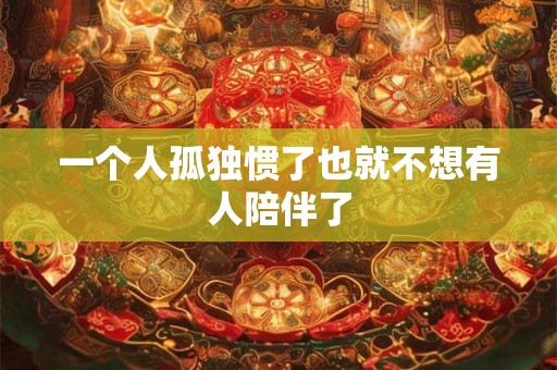 一个人孤独惯了也就不想有人陪伴了 一个人孤独惯了也就不想有人陪伴了