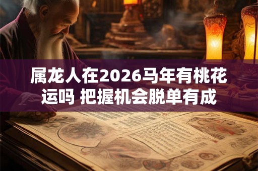 属龙人在2026马年有桃花运吗 把握机会脱单有成