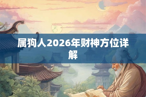 属狗人2026年财神方位详解