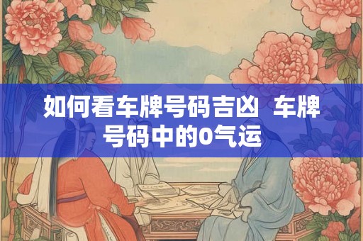 如何看车牌号码吉凶  车牌号码中的0气运