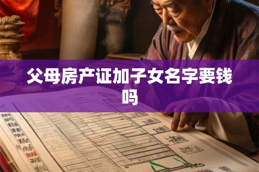 父母房产证加子女名字要钱吗