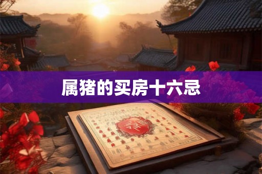 属猪的买房十六忌