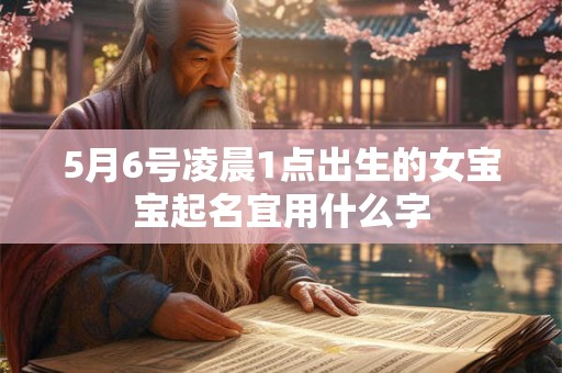 5月6号凌晨1点出生的女宝宝起名宜用什么字
