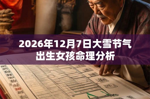 2026年12月7日大雪节气出生女孩命理分析