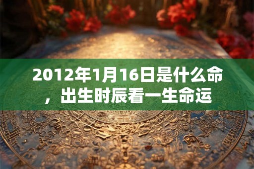 2012年1月16日是什么命，出生时辰看一生命运