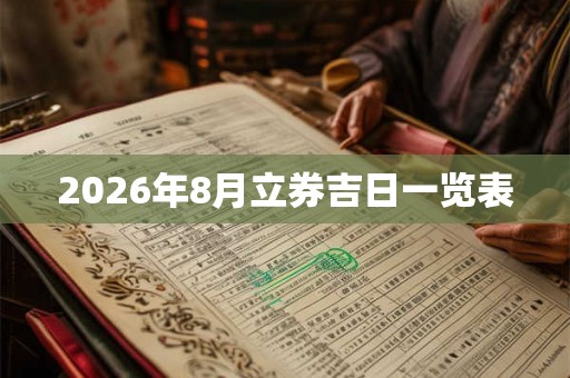 2026年8月立券吉日一览表 2026年8月立券吉日一览表