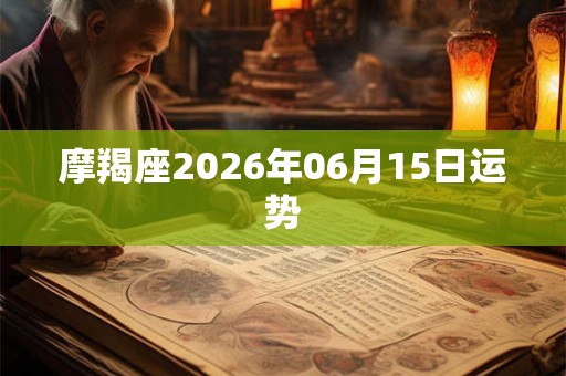 摩羯座2026年06月15日运势