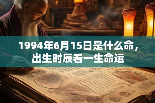 1994年6月15日是什么命，出生时辰看一生命运