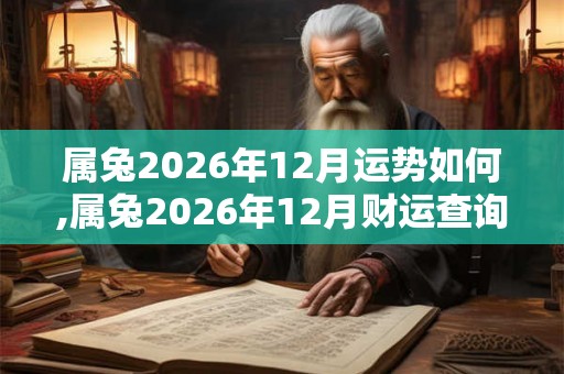 属兔2026年12月运势如何,属兔2026年12月财运查询