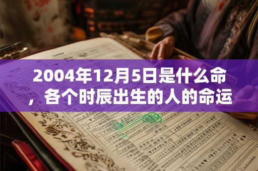 2004年12月5日是什么命，各个时辰出生的人的命运