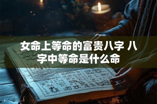 女命上等命的富贵八字 八字中等命是什么命 女命上等命的富贵八字 八字中等命是什么命