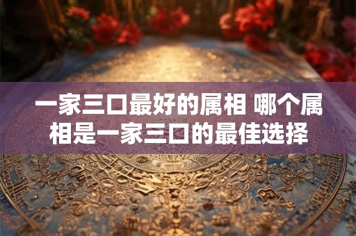 一家三口最好的属相 哪个属相是一家三口的最佳选择