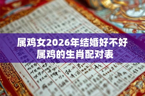 属鸡女2026年结婚好不好  属鸡的生肖配对表