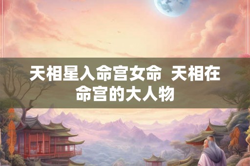 天相星入命宫女命  天相在命宫的大人物