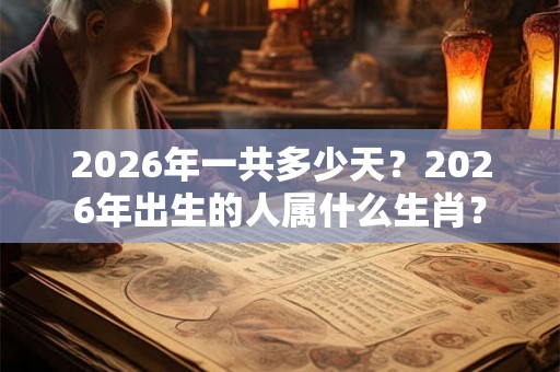 2026年一共多少天？2026年出生的人属什么生肖？