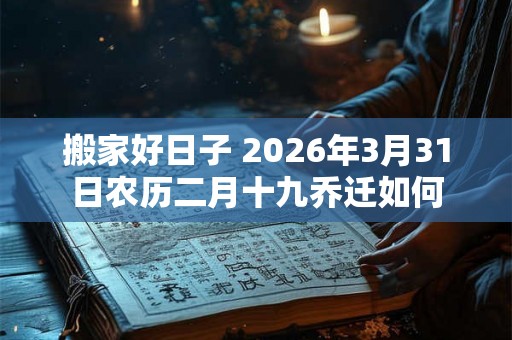 搬家好日子 2026年3月31日农历二月十九乔迁如何