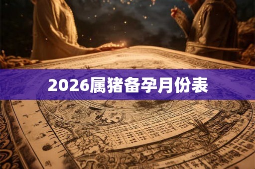 2026属猪备孕月份表 2026属猪备孕月份表