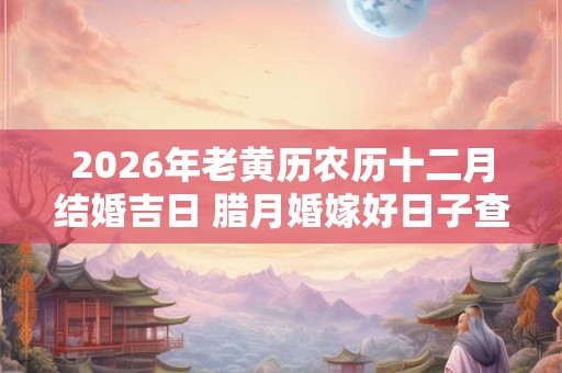 2026年老黄历农历十二月结婚吉日 腊月婚嫁好日子查询