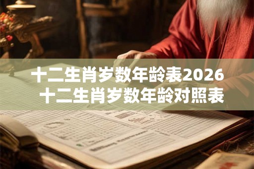 十二生肖岁数年龄表2026  十二生肖岁数年龄对照表