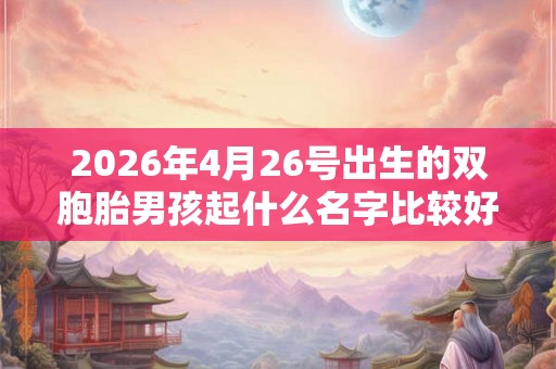 2026年4月26号出生的双胞胎男孩起什么名字比较好,五行属什么 2026年4月26号出生的双胞胎男孩起什么名字比较好,五行属什么