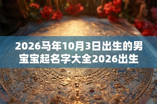 2026马年10月3日出生的男宝宝起名字大全2026出生