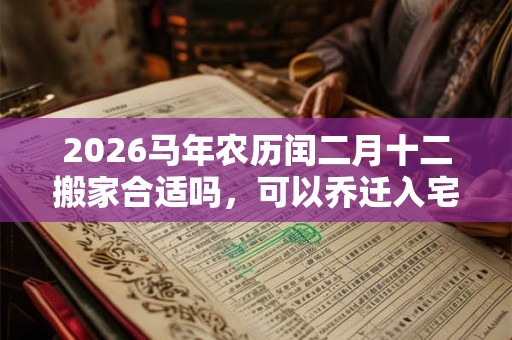 2026马年农历闰二月十二搬家合适吗,可以乔迁入宅吗? 2026马年农历闰二月十二搬家合适吗,可以乔迁入宅吗?
