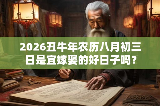 2026丑牛年农历八月初三日是宜嫁娶的好日子吗？