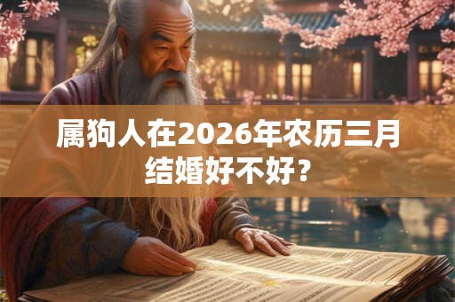 属狗人在2026年农历三月结婚好不好? 属狗人在2026年农历三月结婚好不好?
